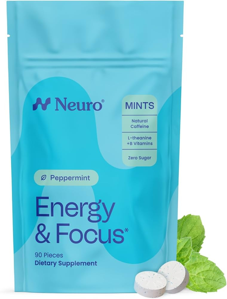 Neuro Energy & Focus Mints - Sugar Free Breath Mints with 40mg Natural Caffeine, B Vitamins & L-T... | Amazon (US)