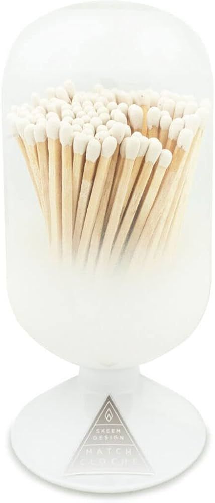Skeem Cloud Match Cloche with Striker - White - Includes 120 Small Match Sticks - Perfect Fireplace Decor, Decorative Matches for Candles | Amazon (US)