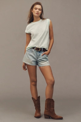 The Bennie Cotton Slub Crew-Neck Slim Tee by Pilcro | Anthropologie (US)