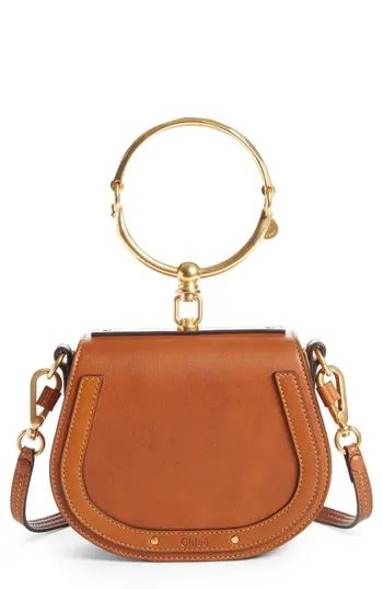 Chloe Small Nile Bracelet Leather Crossbody Bag - Brown | Nordstrom