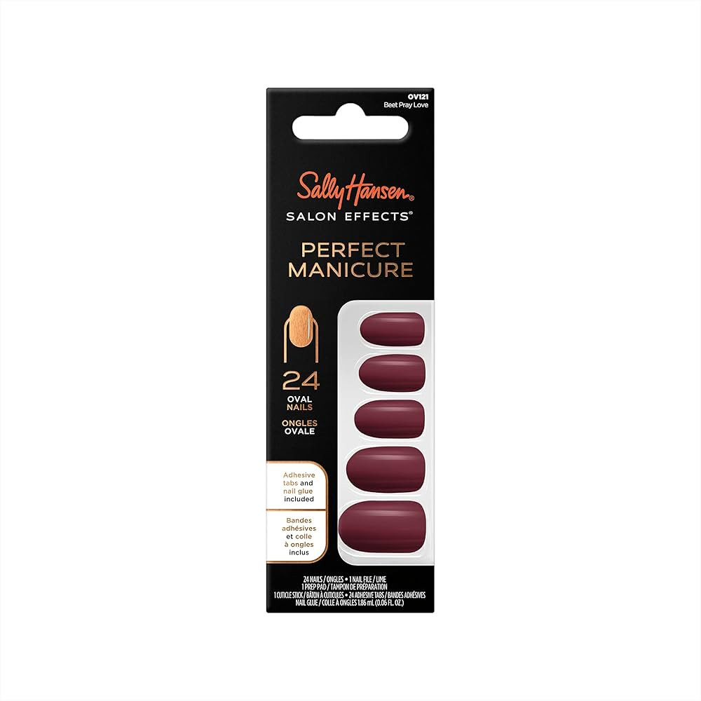 Sally Hansen Salon Effects Perfect Manicure Press on Nails Kit, Beet Pray Love | Amazon (US)