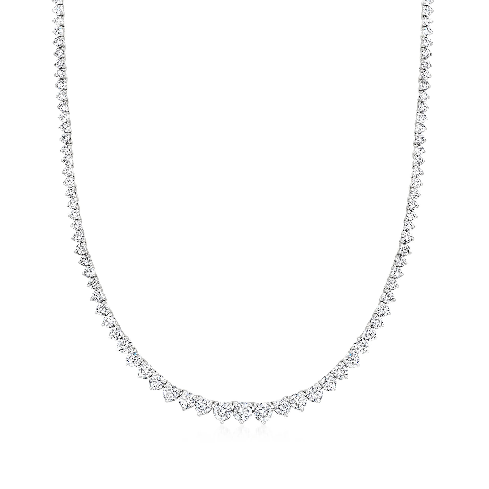 Ross-Simons Graduated Lab-Grown Diamond Tennis Necklace in 14kt White Gold | Shop Simon