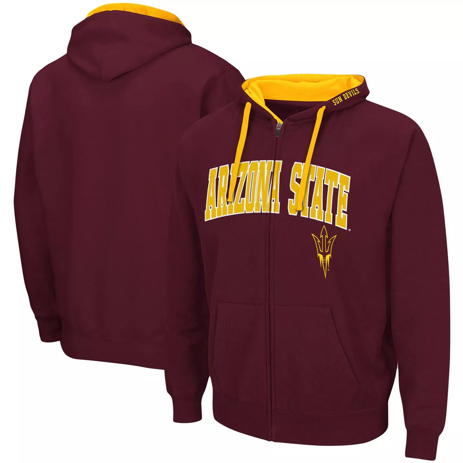 Men's Colosseum Maroon Arizona State Sun Devils Big & Tall Full-Zip Hoodie, Size: 4XLT, ASU Red | Kohl's