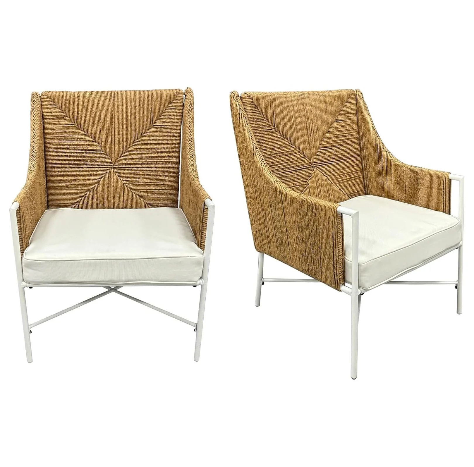 2PCS Weaving Rattan Chair with Soft Base, Patio Dining Chairs Natural Wood Color with Rattan Back... | Walmart (US)