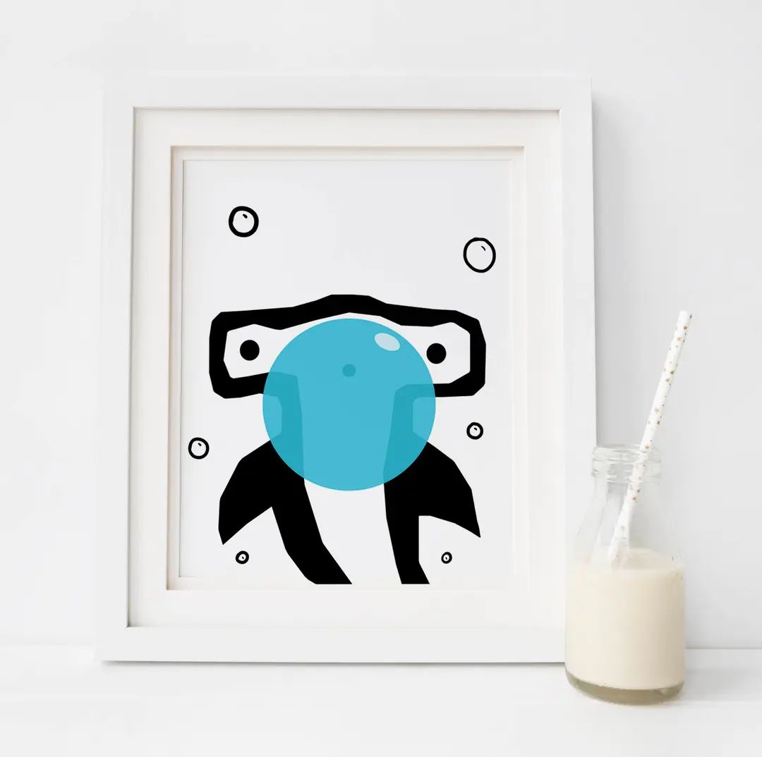 Hammer Shark Print, Shark Wall Art, Shark Poster, Boys Nursery Print, bubble gum print, Nautical ... | Etsy (US)