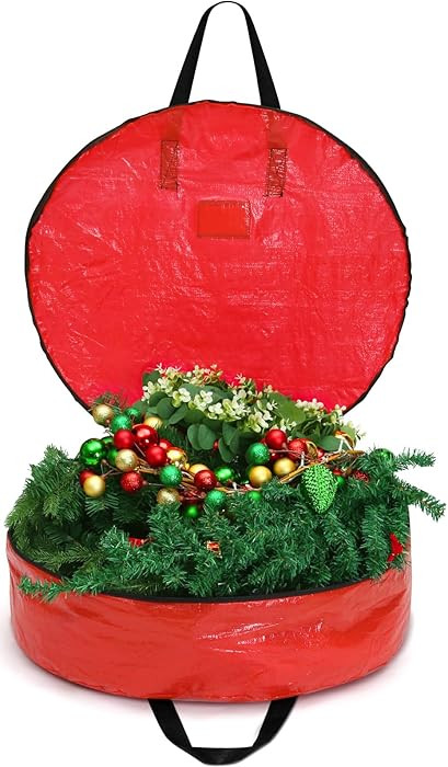 30 Inch Christmas Wreath Storage Bag - Reinforced Canvas Handles, Double Stainless Steel Zippers,... | Amazon (CA)