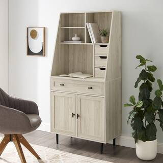 Welwick Designs 64 in. Rectangular Birch 4 Drawer Secretary Desks with Keyboard Tray HD8358 - The... | The Home Depot