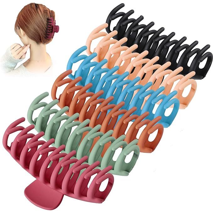 Tyfthui 6 Pcs Hair Claw Clips for Women Nonslip Hair Clips for Women and Girls, Strong Hold for T... | Amazon (US)