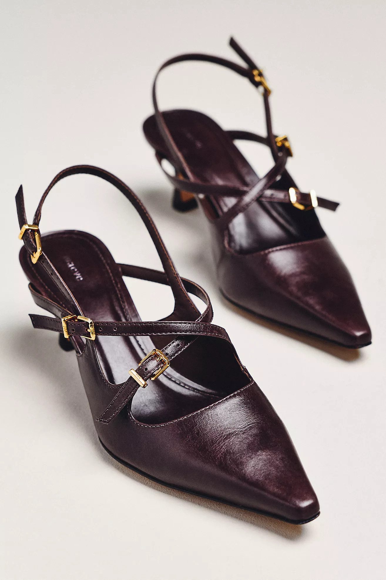 Maeve Cross-Strap Slingback Kitten Heels | Anthropologie (US)