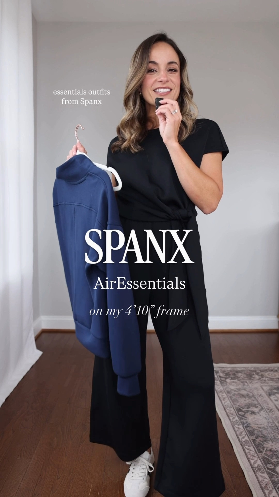 A look at the fit of a few AirEssentials pieces from Spanx on my petite frame! 

Jumpsuit: petite xs - size down if between sizes 
Straight pants: petite xs - 26” inseam 
Sweatshirt: xs - size down if possible

#LTKPetite