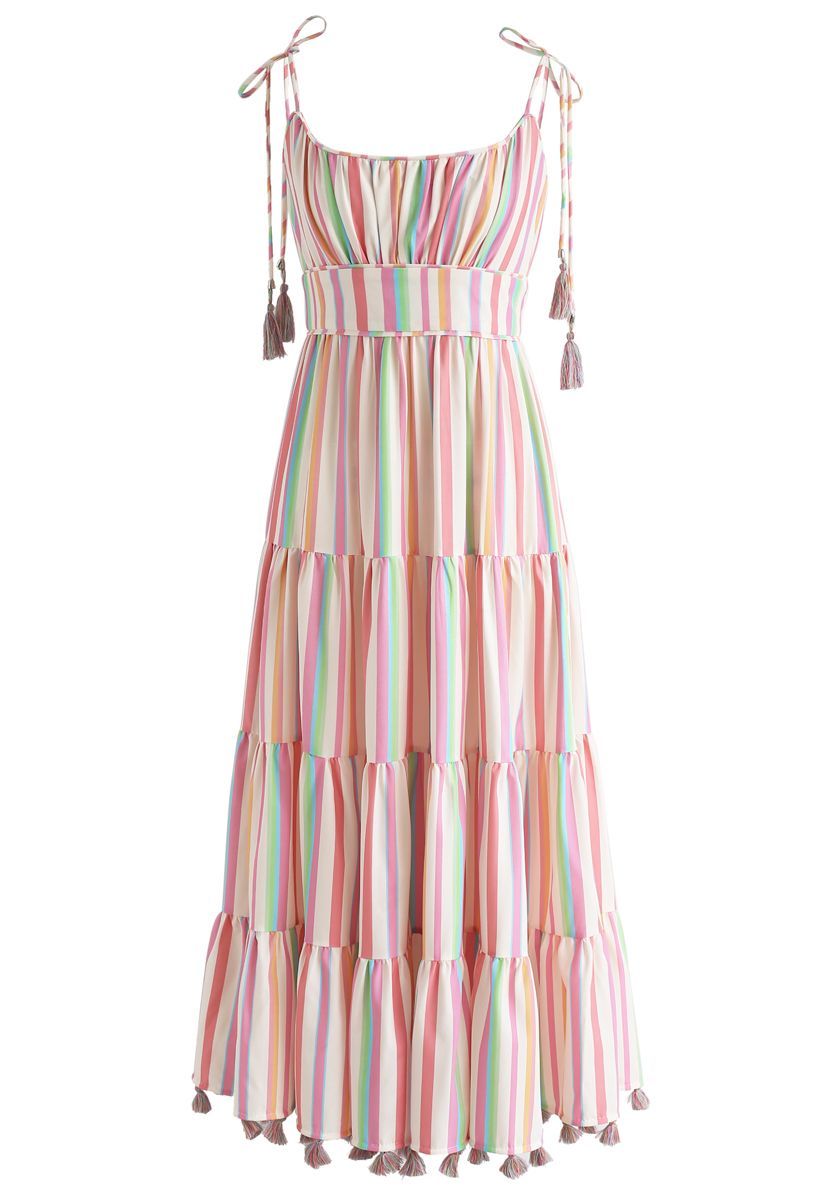 Rainbow Candies Stripes Maxi Dress | Chicwish