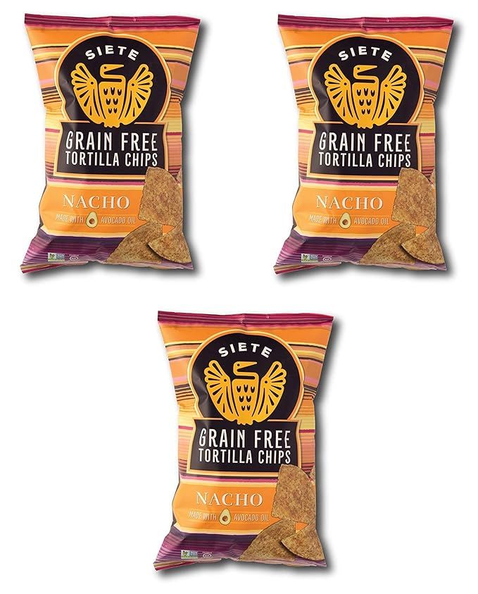 Siete Nacho Grain Free Tortilla Chips, 5 oz bags, 3-Pack | Amazon (US)