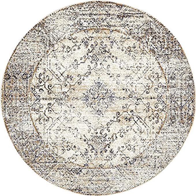 Premium Vintage Traditional & Modern Rugs Cream 5' x 5' FT St.Patrick Collection Area Rug | Amazon (US)