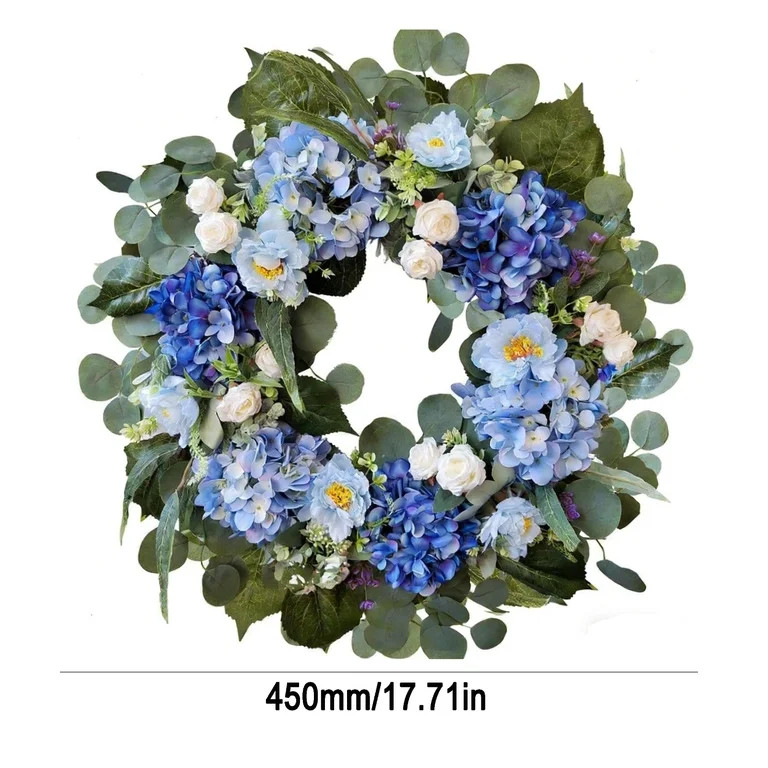 Spring Wreath Pendant | Handcrafted Blue & White Hydrangea Peony Floral Arrangement | Valentine'S... | Walmart (US)
