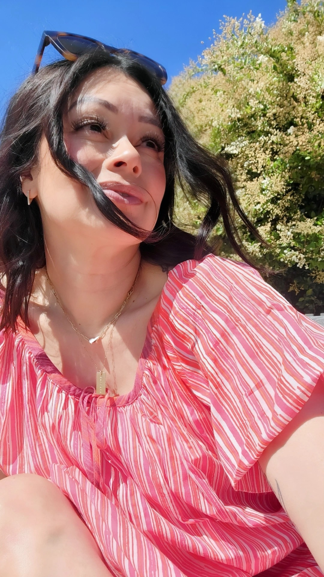 Wearing a medium in the black set. Size medium in the Anthro skirt