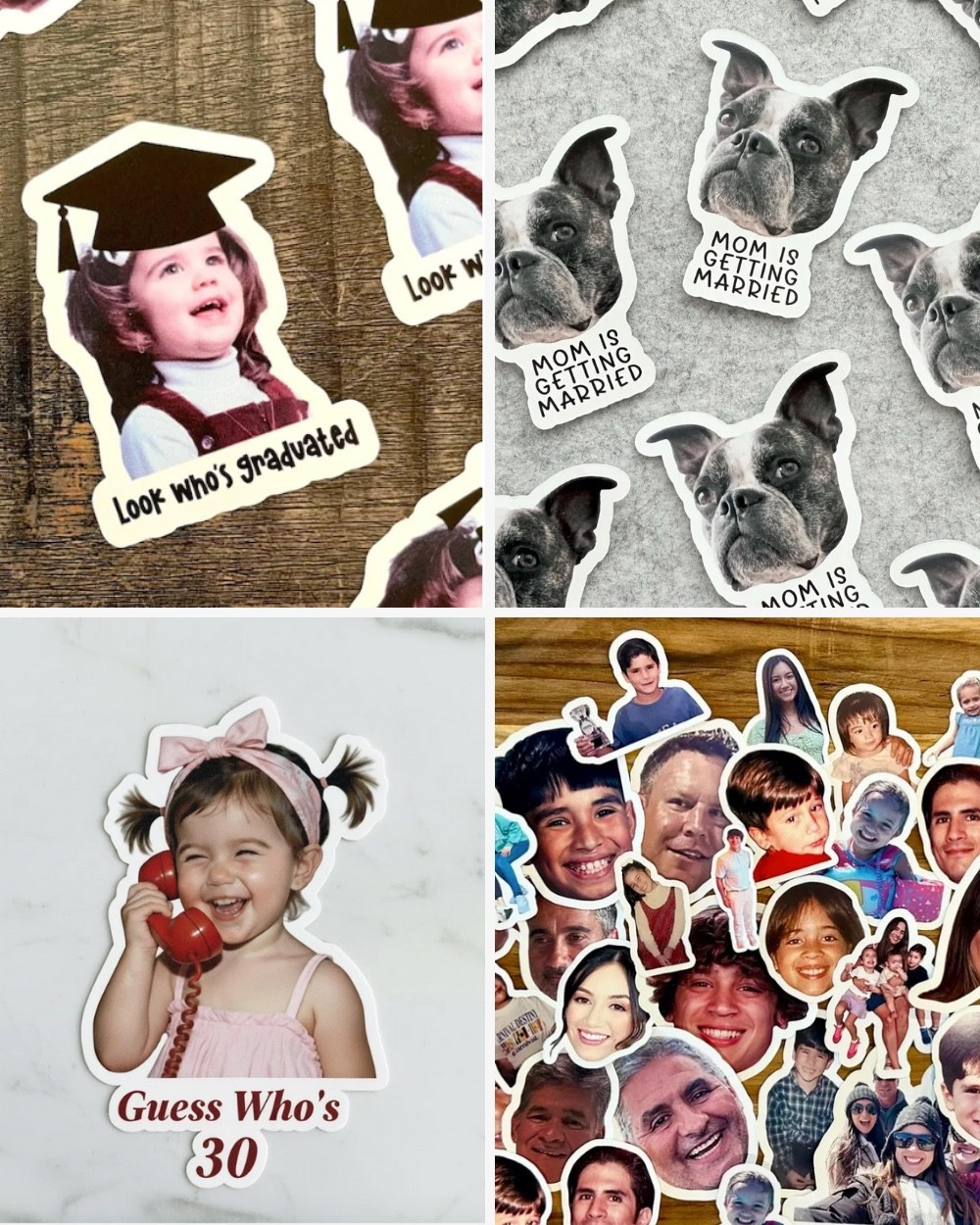 Cut out custom confetti + stickers of family, friends and pets. Party favor or decor idea for birthdays, bachelorette parties, graduations, weddings and reunions. 

#LTKFindsUnder50 #LTKKids #LTKWedding