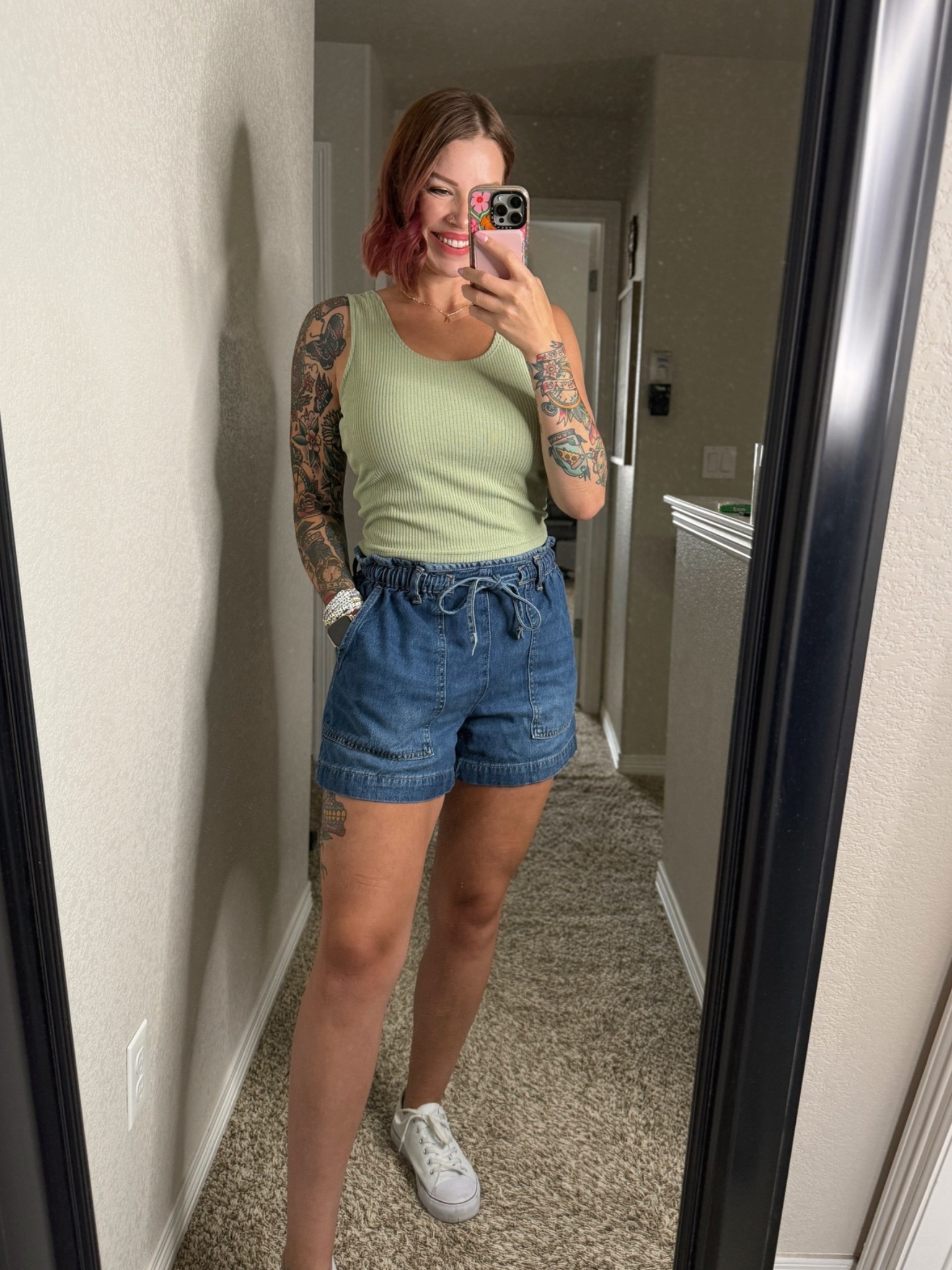 Cute and comfy outfit of the day! The tank top is actually from a matching set, but it’s so breathable and it’s gonna be HOT today! Also loving these paper bag shorts from Walmart!

#LTKgrwm #LTKootd #LTKdayinmylife
