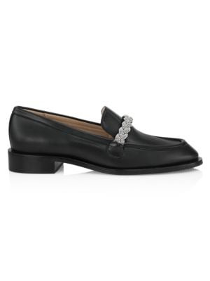 Palmer Crystal-Embellished Leather Loafers | Saks Fifth Avenue OFF 5TH