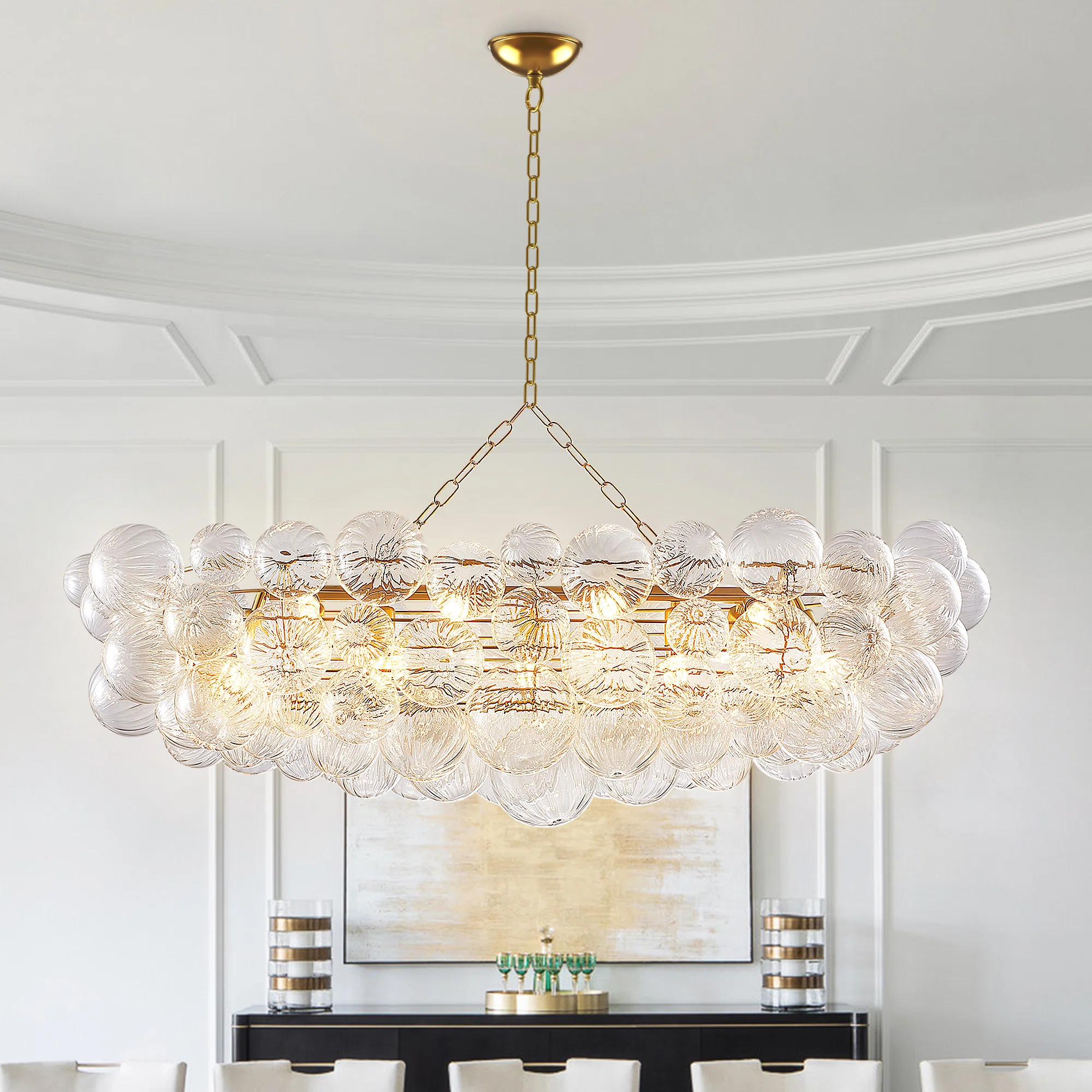 Everly Quinn Calilynn Nordic Bubble Ball Swirled Glass Chandelier & Reviews | Wayfair | Wayfair North America