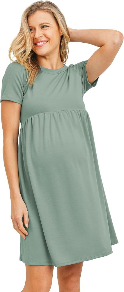Women's Maternity Casual Mini T-Shirt Dress | Amazon (US)