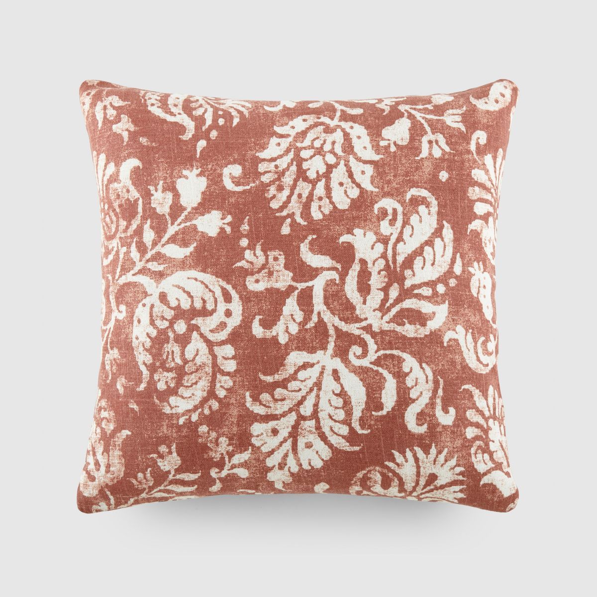 Distressed Floral Pattern Gray Cotton Throw Pillow Cover With Pillow Insert Set - Becky Cameron | Target