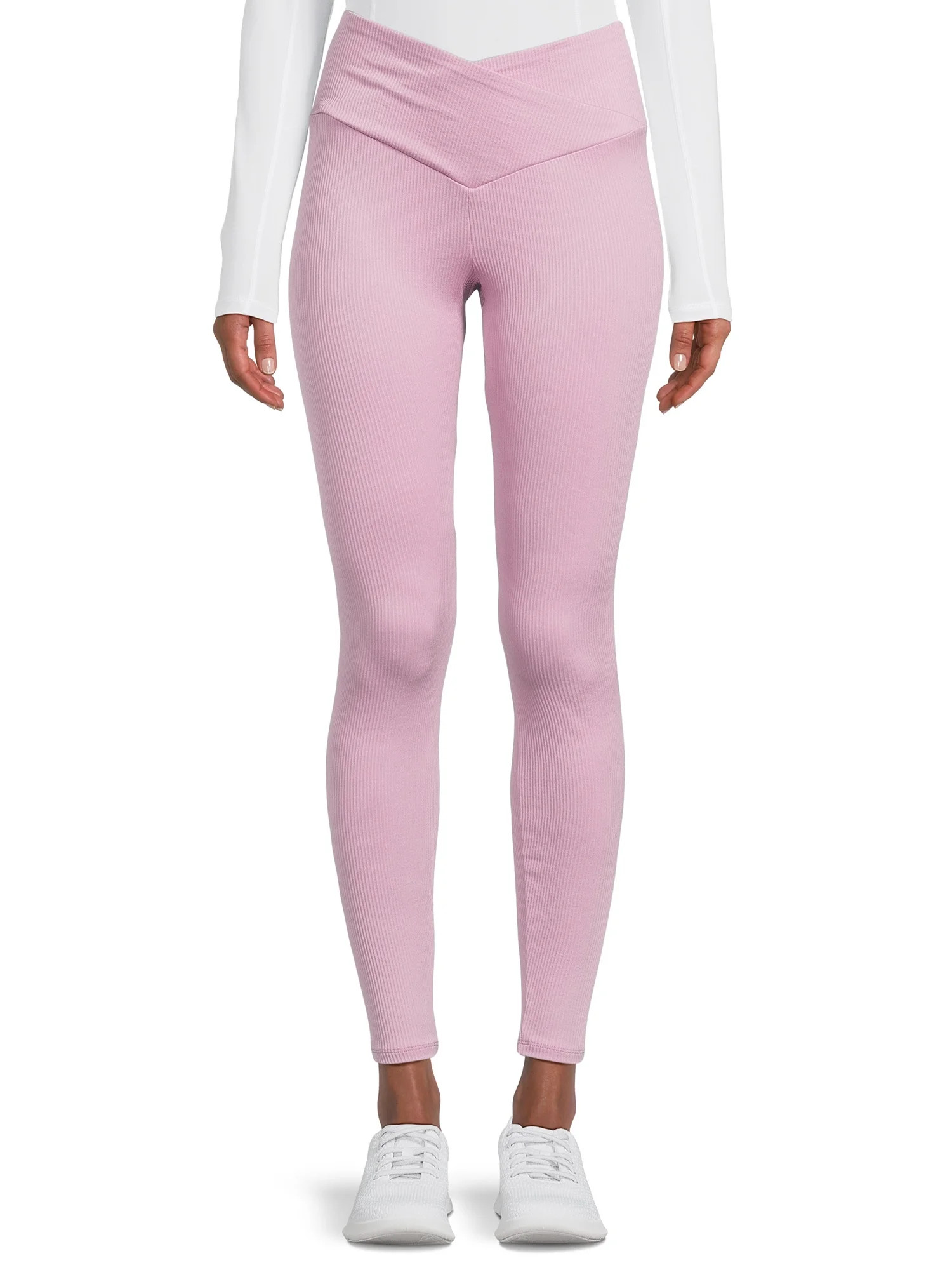 Avia Women’s Ribbed Leggings with Crossover Waistband, 26” Inseam, Sizes XS-XXXL - Walmart.co... | Walmart (US)