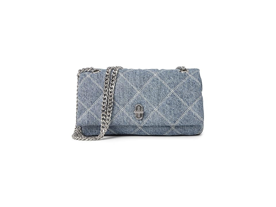 Marc Jacobs The Quilted Denim Dual Chain Mini Bag Cross Body Women's Handbags Light Wash Indigo, Cotton | Zappos