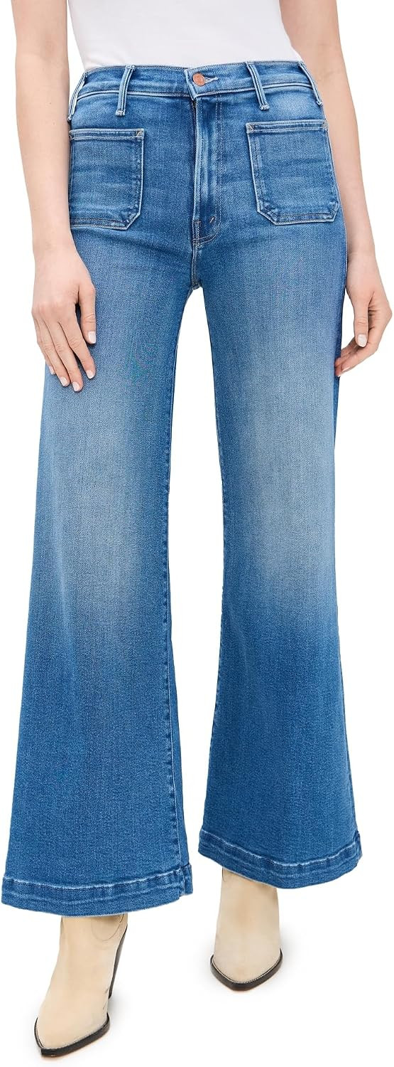 Mother Women's Hustler Roller Patch Pocket Sneak Jeans | Amazon (US)
