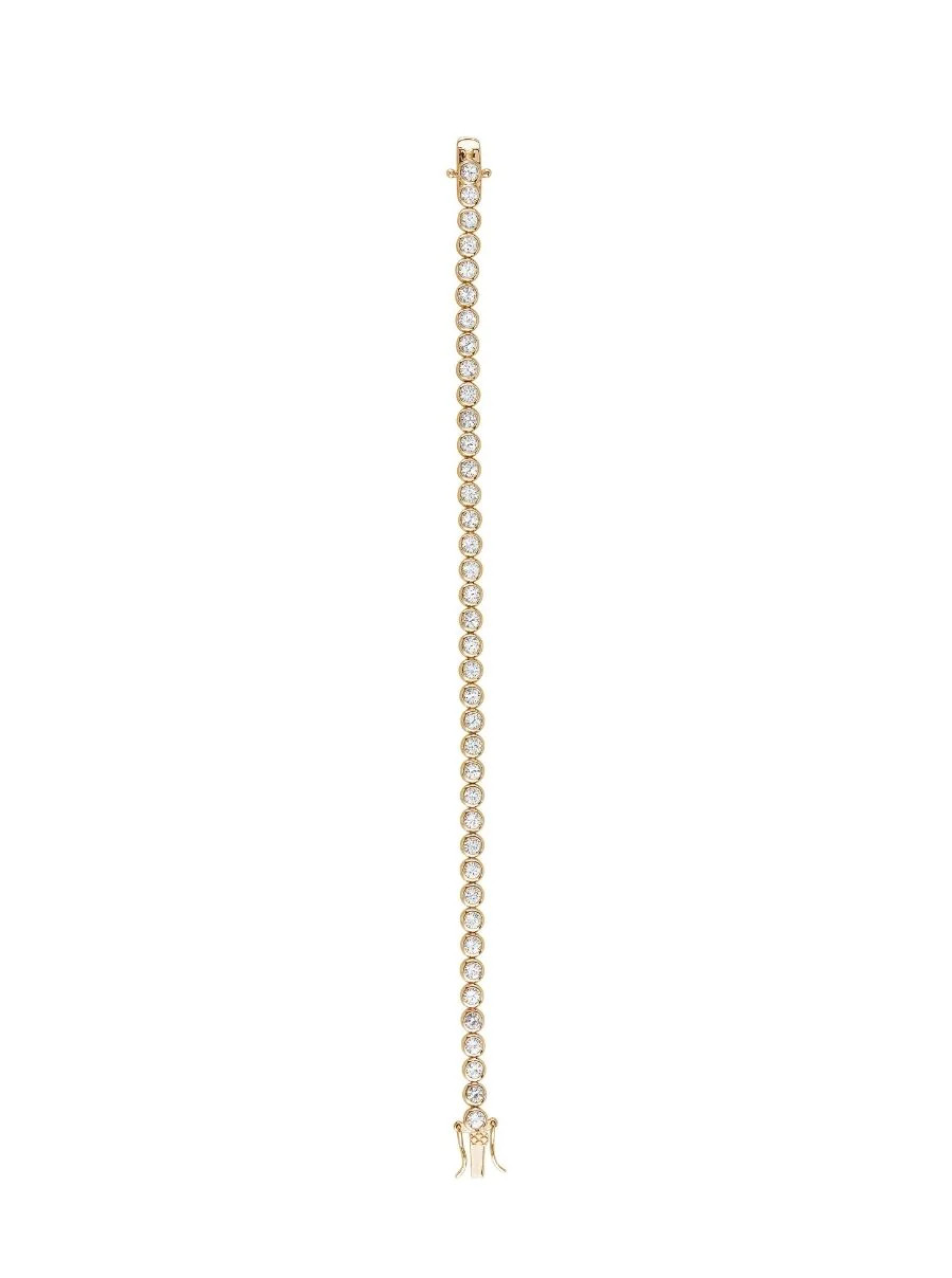 JAMES BEZEL 3.25MM, LAB-GROWN WHITE SAPPHIRE GOLD RIVIÈRE BRACELET | Dorsey