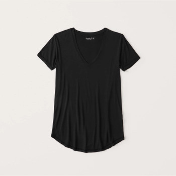 V-Neck Drapey Legging Tee | Abercrombie & Fitch (US)
