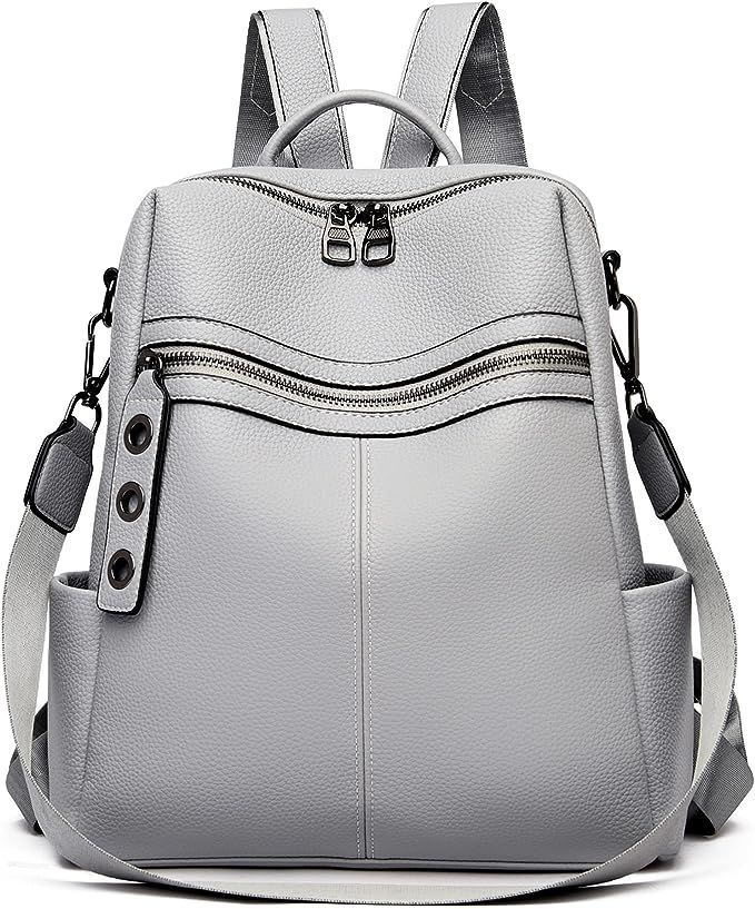 Backpack Purse for Women Fashion Genuine Leather Convertible Shoulder Handbag Travel Bag Satchel ... | Amazon (US)