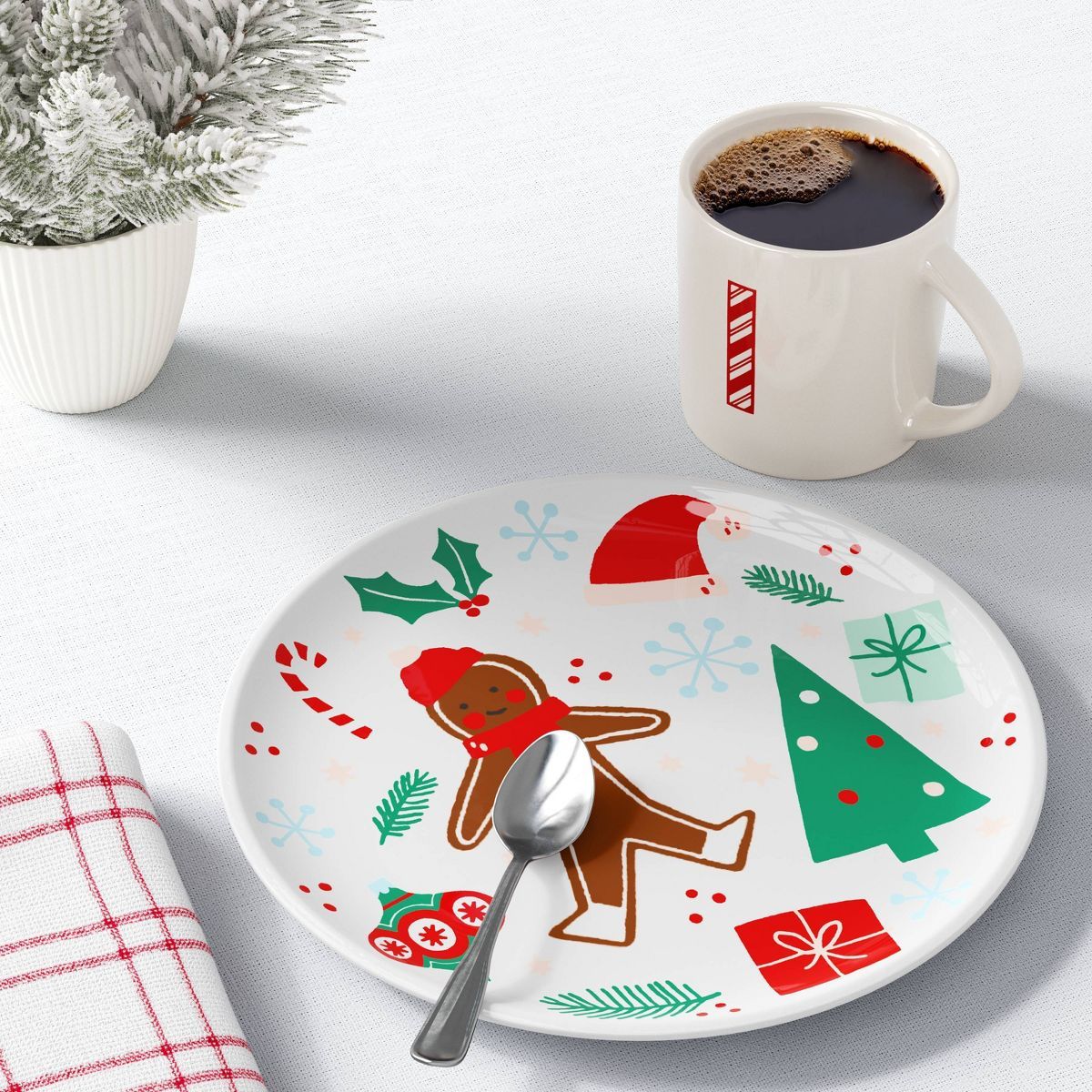 10" Christmas Melamine Gingerbread Dinner Plate White - Wondershop™ | Target