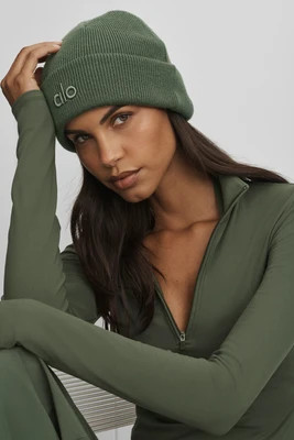 ALO | Notable Beanie Hat in Bamboo Green | Alo Yoga