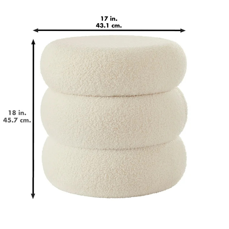 Mainstays Boucle Cloud Storage Ottoman, Cream | Walmart (US)