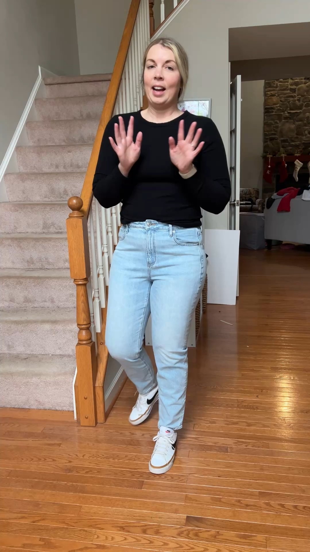 Jeans for a mom body that actually fit 👖
I’m 5'7", 170 lbs, with a smaller waist, bigger hips/butt/thighs, and longer legs, and these American Eagle jeans are two pairs I actually love wearing. Both are a size 8. No waist gap, no squeezing, and comfortable enough for real mom life.
If you’re looking for non-skinny, curvy-fit jeans for moms, these American Eagle picks work with curves—not against them. Save this if you have a similar body type and struggle finding jeans that fit 👖✨

#LTKMidsize #LTKootd #LTKmomlife