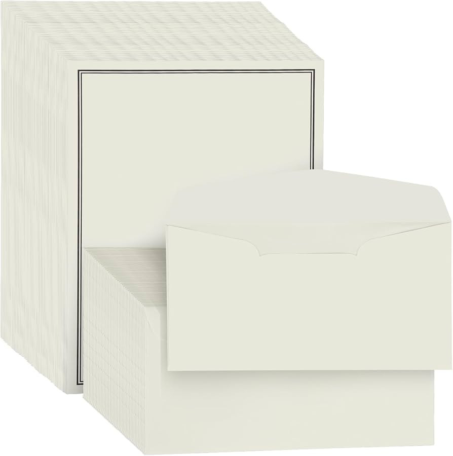 72 Pieces Stationery Set with Envelopes (48 Paper Sheets + 24 Envelopes) for Letter Writing, Blac... | Amazon (US)