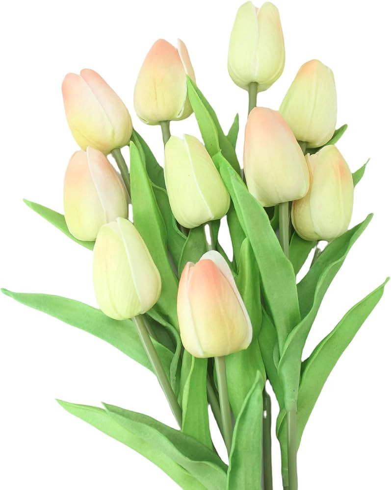 Artificial Flowers 10 Heads Mini Real Touch Artificial Tulip for Home Wedding Party Centerpiece D... | Amazon (US)