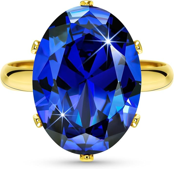 Linawe Cubic Zirconia Imitation Diamond Moissanite Rings for Women, 14K Gold/Rose Gold/Silver Adj... | Amazon (US)