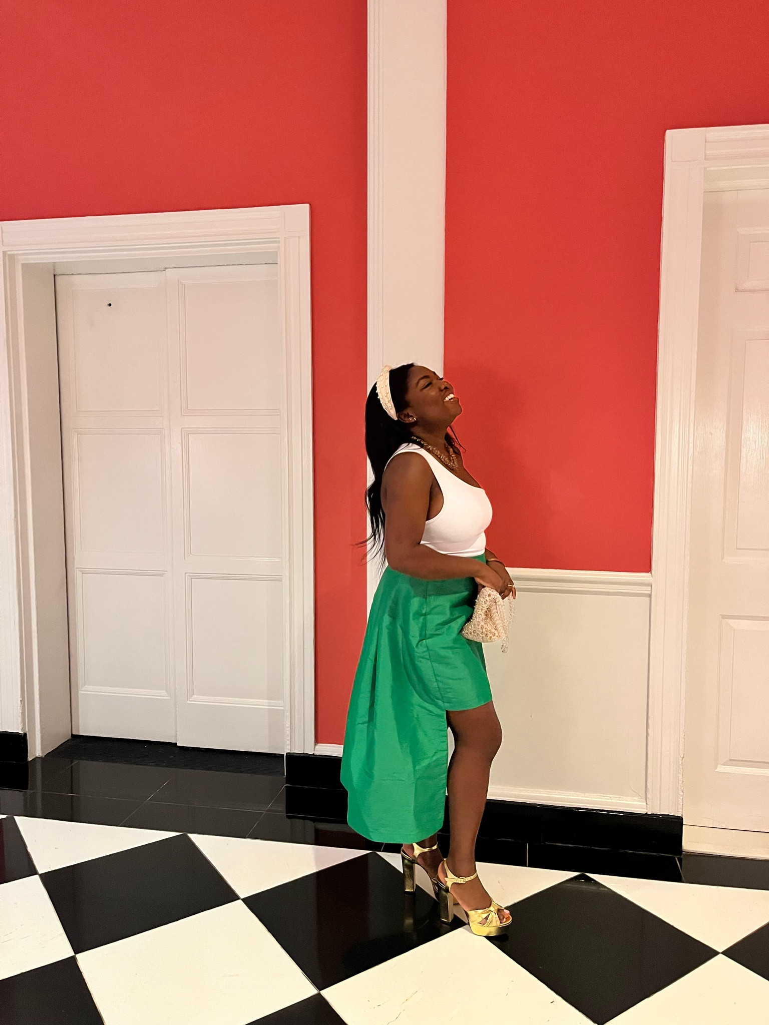 Abercrombie bodysuit and green high low skirt from anthropologie 

#LTKSeasonal #LTKstyletip