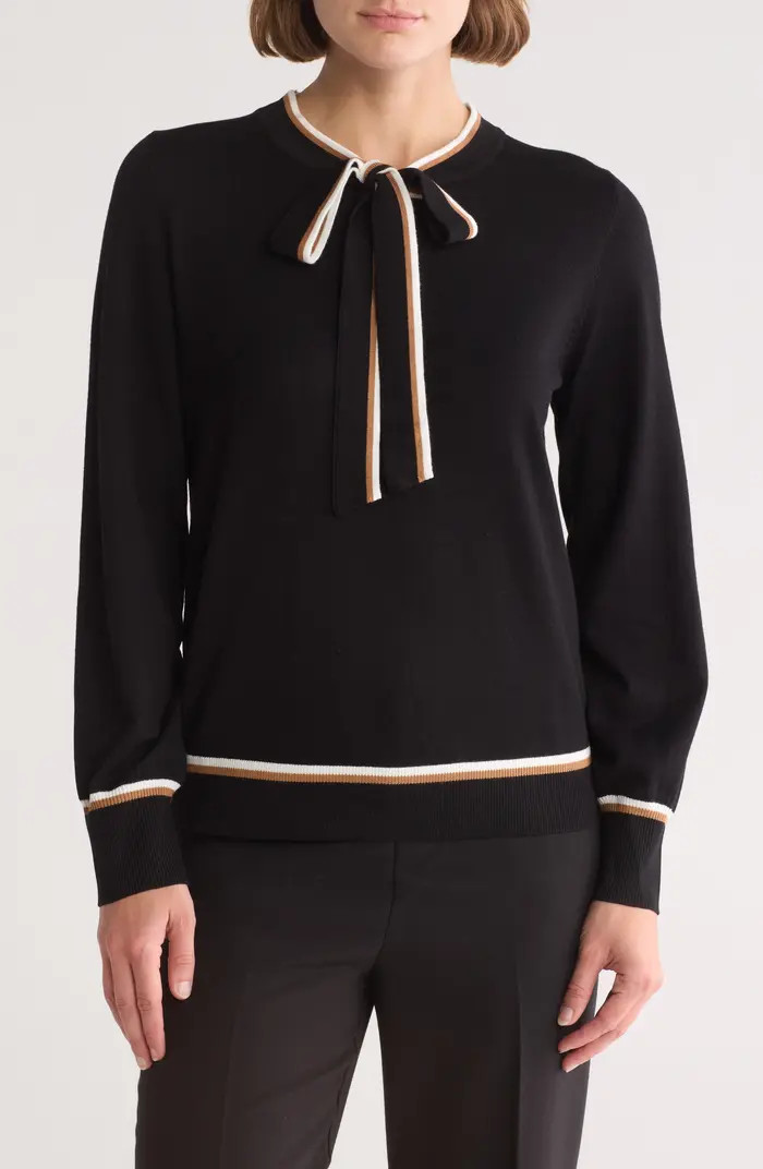 Tipped Tie Neck Sweater | Nordstrom Rack