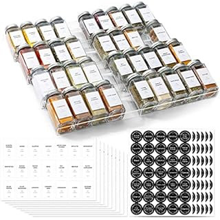 MIUKAA Clear Acrylic Spice Drawer Organizer, 4 Tier Seasoning Jars Drawers Insert, Kitchen Spice ... | Amazon (US)