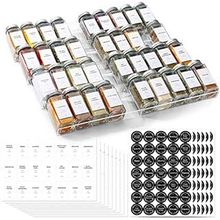 MIUKAA Clear Acrylic Spice Drawer Organizer, 4 Tier Seasoning Jars Drawers Insert, Kitchen Spice ... | Amazon (US)