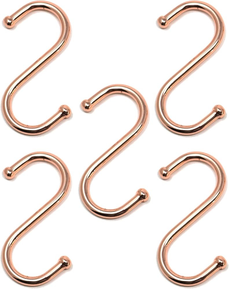 5 x fiXte S Style Hook Ball End Utensil Hangers Hooks Mugs Pots Pans Kitchen Home Office 75mm (Co... | Amazon (UK)