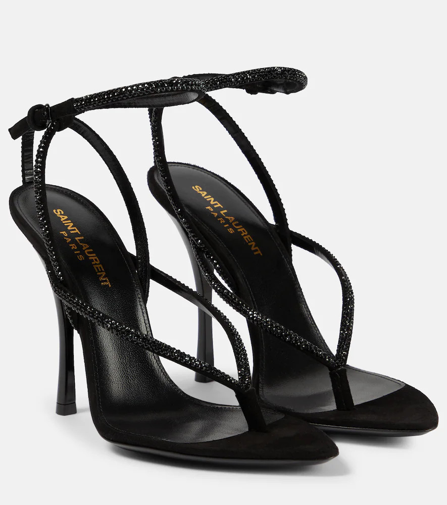 Saint Laurent Sandales Nadja en daim à ornements | Mytheresa (US/CA)