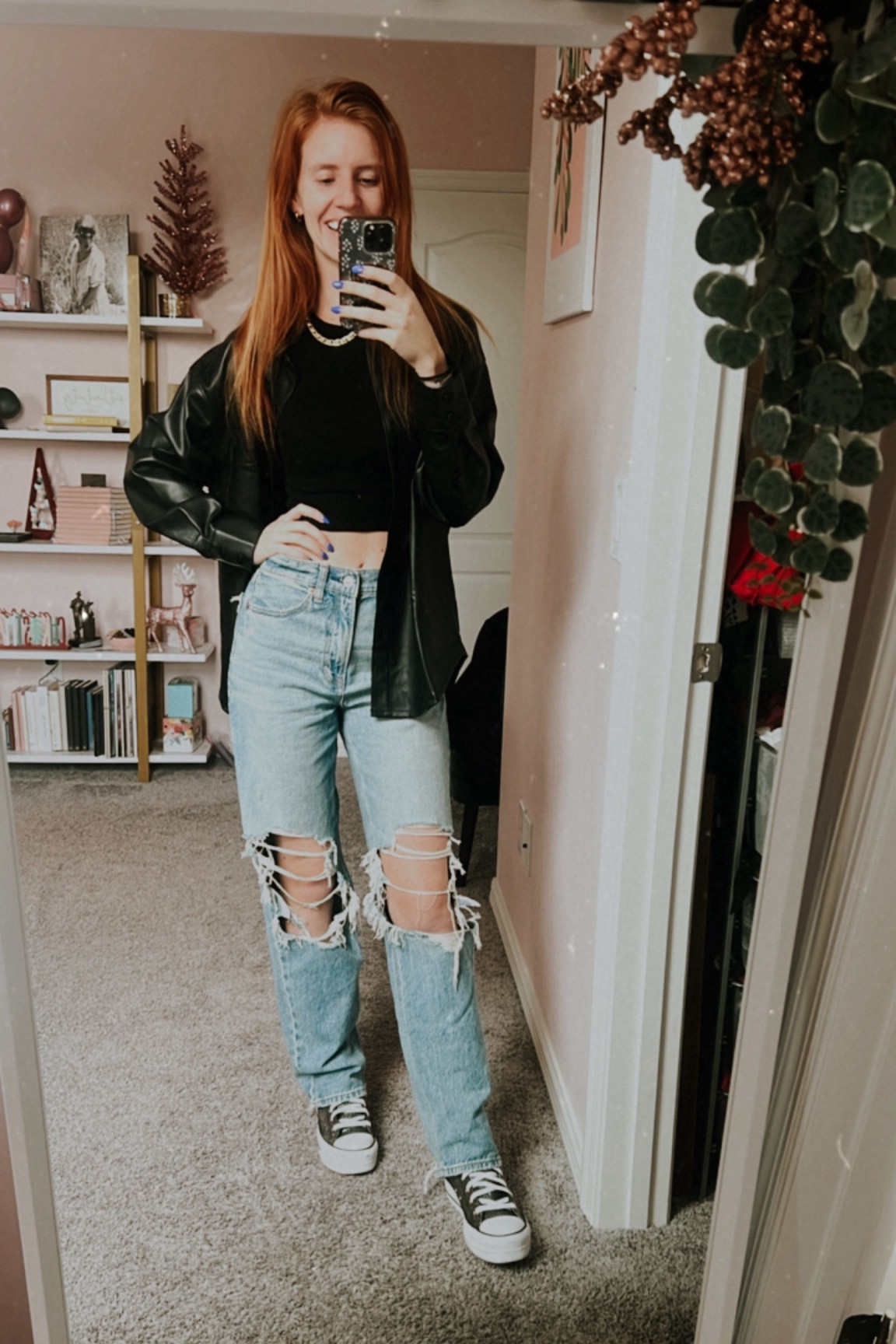 In my reputation era today (TBH I just wanted an excuse to wear the vegan leather oversized shirt 🖤

#LTKSeasonal #LTKGiftGuide #LTKHoliday