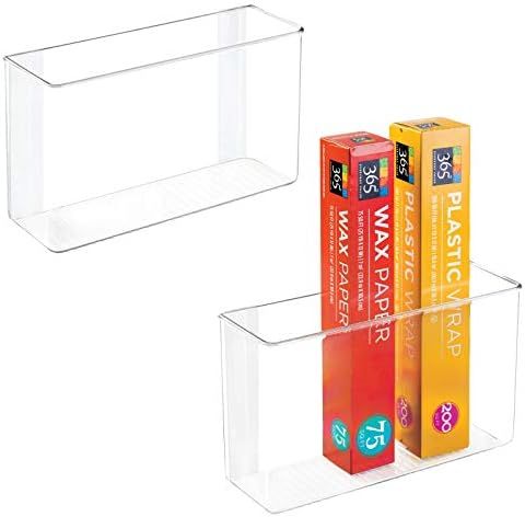 mDesign Modern Plastic Adhesive Cabinet Storage Organizer Bin for Boxed Sandwich Bags, Plastic Wr... | Amazon (US)