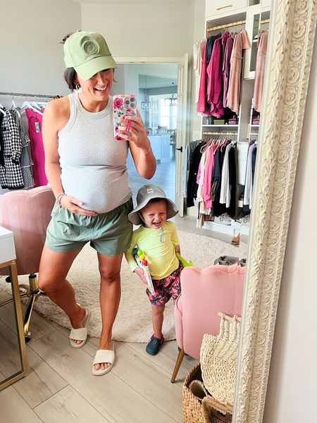 Bump friendly summer look that is not maternity! 
• medium tank 
• size small shorts
• sandals true to size, if between sizes, go up!

#LTKbump #LTKunder50 #LTKfit