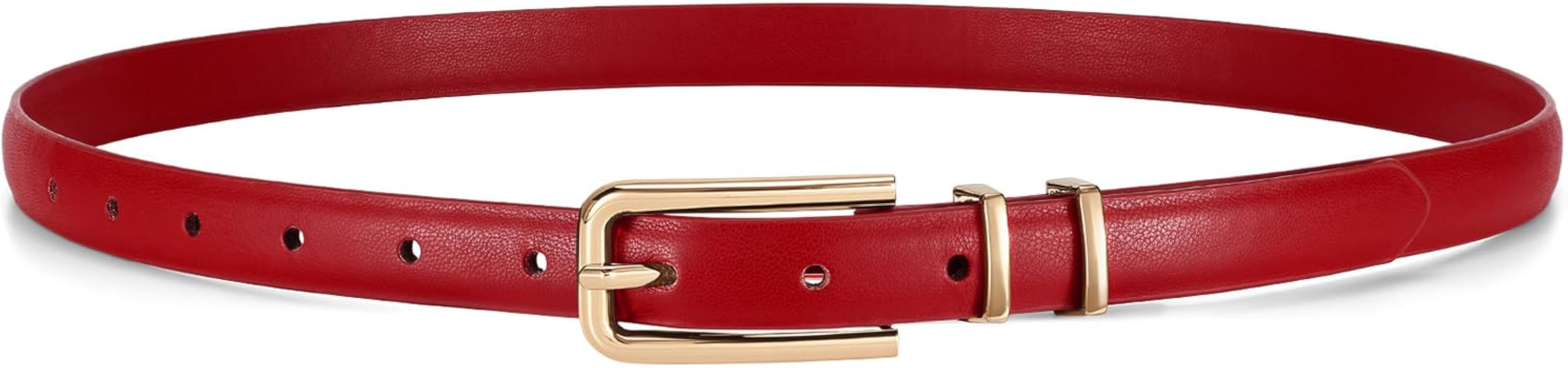 JASGOOD Women's Skinny PU Leather Belt Thin Waist Belt with Gold Buckle for Jeans Pants Dresses 0... | Amazon (US)