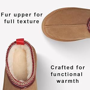 Yrefdmo Women's Slippers Platform Mini Boots for Women Indoor Slippers Slip on Fur Fleece Lined S... | Amazon (US)