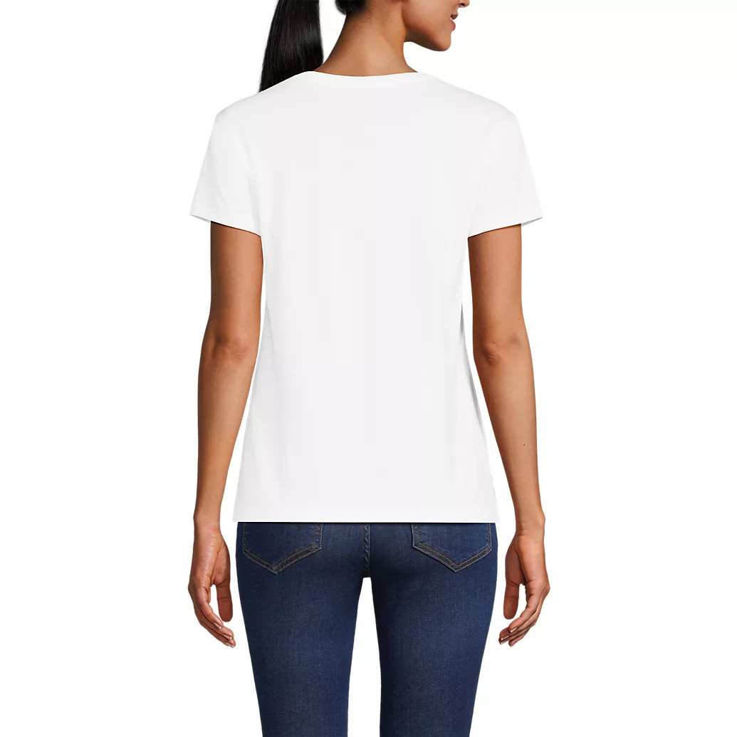 Women's Supima Cotton Short Sleeve Scoop Neck Tee | Lands' End (US)